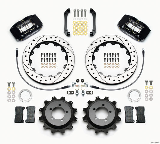 Wilwood Dynapro Radial Rear Kit 12.88in Drilled 2006-2007 Subaru WRX w/Lines