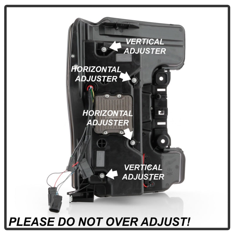 Phares Spyder à LED pour Ford F-250/F-350/F450 17-18 Noir PRO-YD-FS17HALAP-SEQ-C