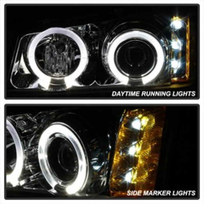 Phares de projecteur Spyder Chevy Silverado 1500 03-06 LED Halo LED Ambr Reflctr Ch PRO-YD-CS03-AM-C