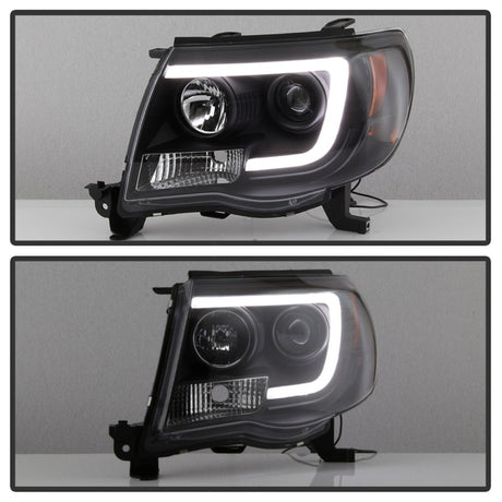 Phares de projecteur Spyder Toyota Tacoma 05-11 - Barre lumineuse DRL - Noir PRO-YD-TT05V2-LB-BK