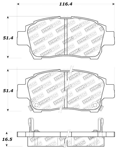 StopTech Performance 00-05 Celica GT-S Rear Brake Pads
