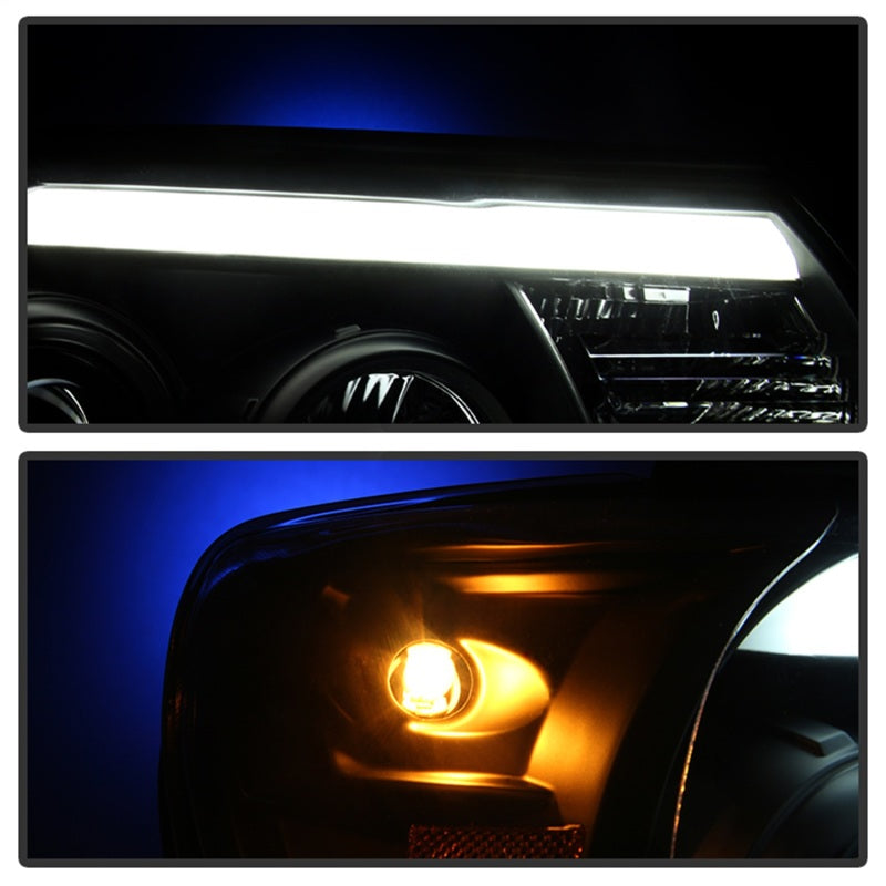 Phares de projecteur Spyder Toyota Tacoma 12-15 Barre lumineuse DRL Noir PRO-YD-TT12-LBDRL-BK