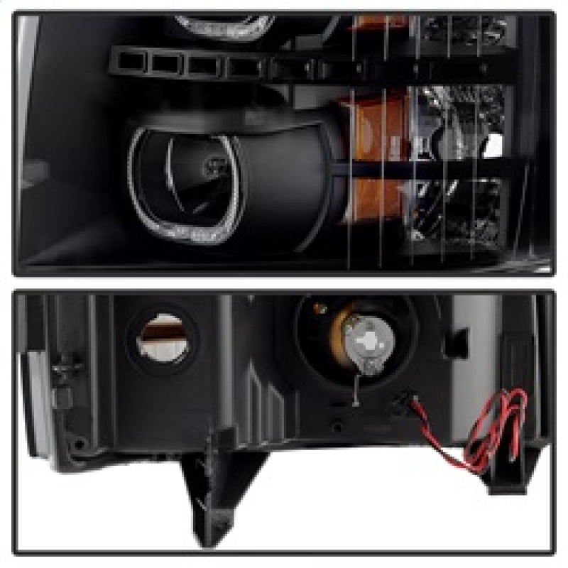 Phares de projecteur à LED Xtune Chevy Silverado 1500/2500/3500 07-13 Noir PRO-JH-CSIL07-CFB-BK