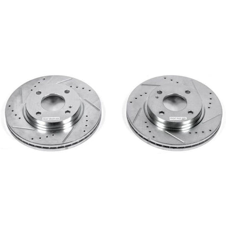 Disques de frein avant Power Stop 11-19 Ford Fiesta Evolution percés et fendus - Paire