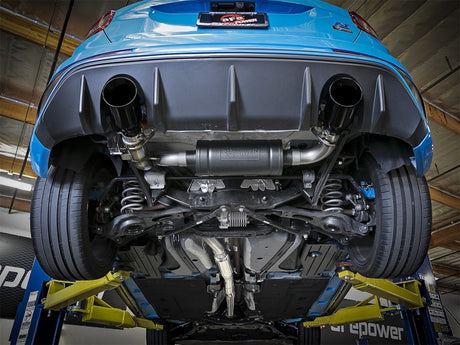 Système d'échappement Cat-Back aFe Takeda 3 pouces 304 SS avec embouts noirs 16-18 Ford Focus RS I4-2.3L (t)