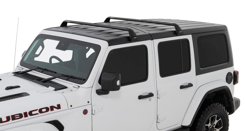 Barres de toit Rhino-Rack 07-22 pour Jeep Wrangler JK/JL 4 portes Hard Top Vortex SG 2 barres - Noir