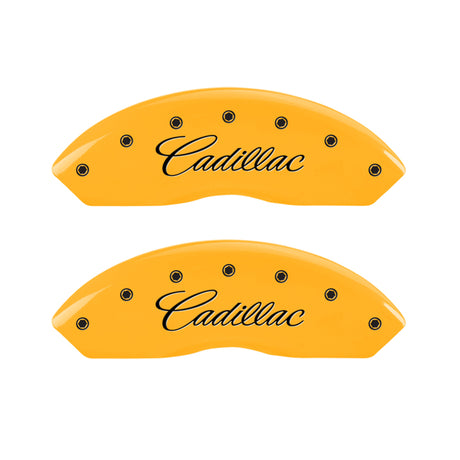 Couvre-étriers MGP 4 gravés avant Cadillac arrière SRX finition jaune noir Char 2006 Cadillac SRX