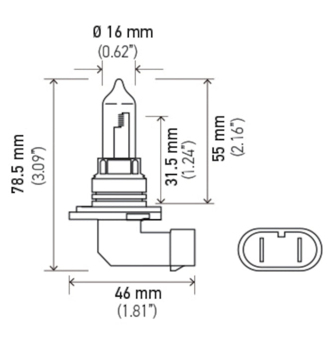 Ampoule Hella 9005 12V 65W P20D T4 +50