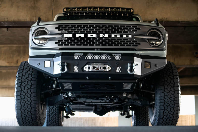 DV8 Offroad 2021+ Ford Bronco Front Bumper Winch Capable w/ Optional Bull Bar/Aux Light Opening