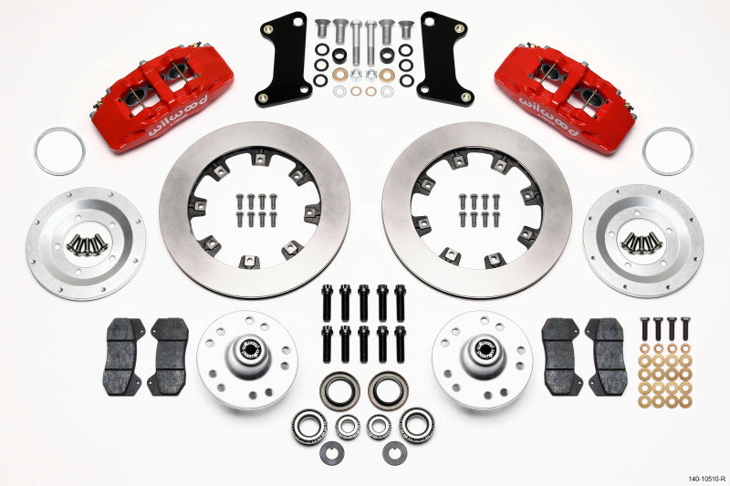 Wilwood Dynapro 6 Front Hub Kit 12.19in Drilled Red 67-69 Camaro (*Line Kit Needed*)