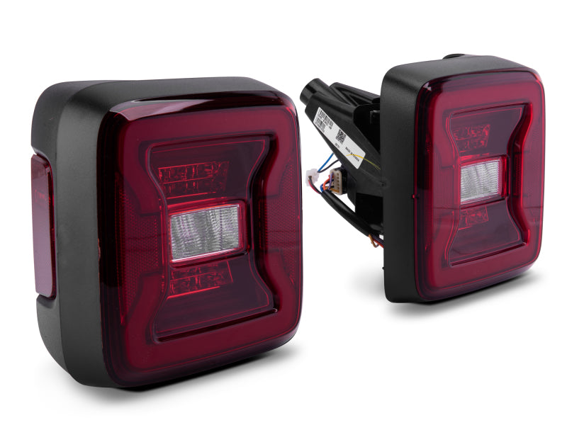 Feux arrière à LED Raxiom 18-22 Jeep Wrangler JL - Boîtier noir - Lentille rouge