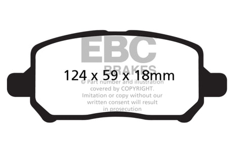 Plaquettes de frein avant Redstuff EBC 05-10 Chevrolet Cobalt 2.2 4 Lug