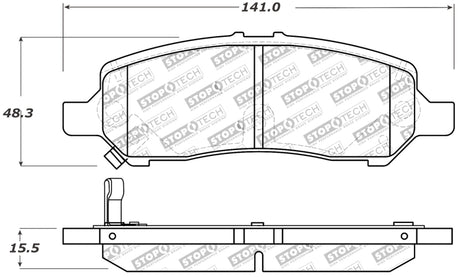 Plaquettes de frein arrière StopTech Performance 13-14 Dodge Dart/Jeep Cherokee