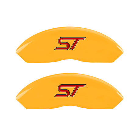 MGP 4 Caliper Covers Engraved Front & Rear No bolts/ST Yellow finish black ch