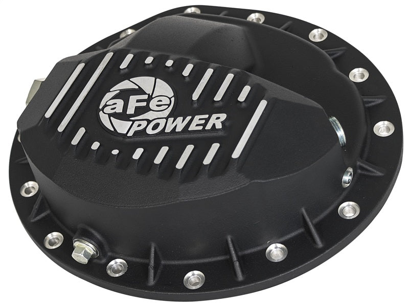 Couvercle de différentiel arrière aFe Power Pro Series noir avec ailettes usinées 99-13 GM Trucks (GM 9.5-14)
