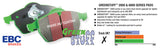Plaquettes de frein avant EBC 10-11 Cadillac SRX 2.8 Turbo Greenstuff