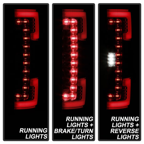 Feux arrière à LED uniquement pour Spyder 17-18 Ford F-250 SD (avec capteur d'angle mort) - Clr rouge (ALT-YD-FS17BS-LED-RC)