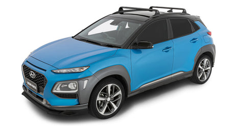 Rhino-Rack 18-22 Hyundai Kona 1ère génération SUV 5 portes avec rails encastrés Vortex RVP 2 barres de toit - Noir