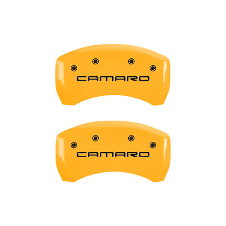 Couvre-étriers MGP 4 gravés avant Camaro arrière Gen 4/Ss finition jaune noir Char 1998 Chevy Camaro
