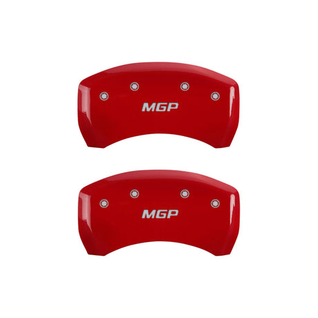 Couvre-étriers MGP 4 gravés avant et arrière finition rouge MGP argent ch