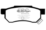 Plaquettes de frein arrière Redstuff EBC 92-94 Acura Integra 1.7 Vtec