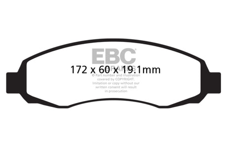 Plaquettes de frein avant EBC 03-04 Dodge Dakota 2WD 3.7 Ultimax2