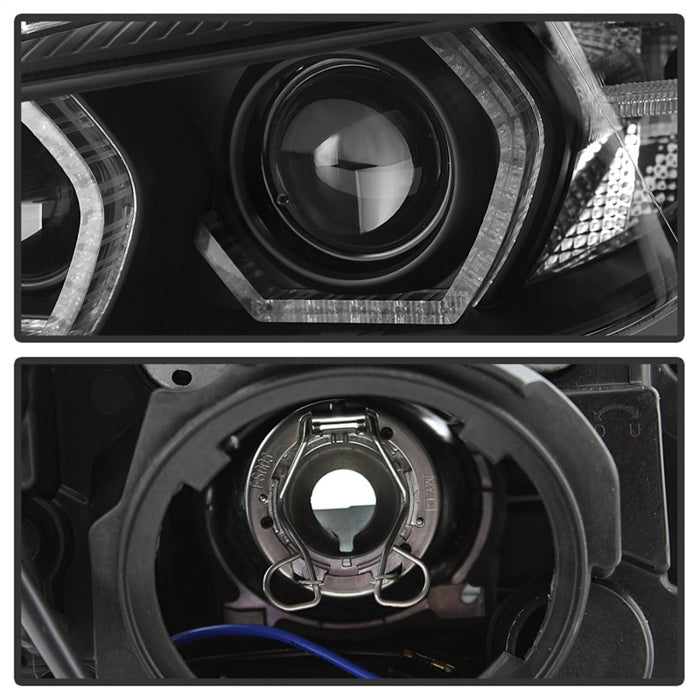 Phares de projecteur Spyder 12-14 BMW F30 Série 3 4DR - LED DRL - Noir (PRO-YD-BMWF3012-DRL-BK)