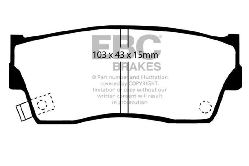 Plaquettes de frein avant EBC 98-00 Chevrolet Tracker 1.6 (2 portes) Greenstuff