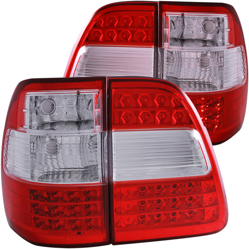 Feux arrière à LED ANZO 1998-2005 Toyota Land Cruiser Fj Rouge/Clair G2