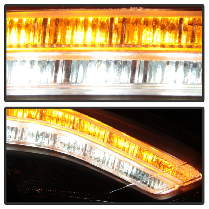 Phares Spyder Mercedes W221 Classe S 07-09 - Modèle HID uniquement - Noir PRO-YD-MBW22107-HID-DRL-BK