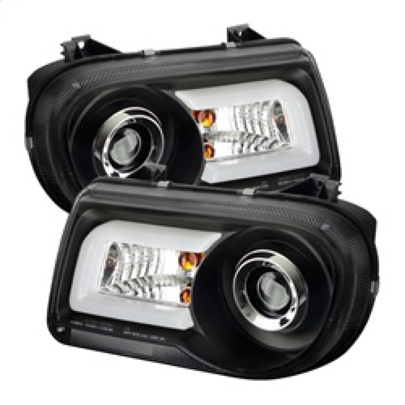 Phares de projecteur Spyder Chrysler 300C 05-10 LED DRL Noir Haut/Bas H7 PRO-YD-C300C-DRL-BK