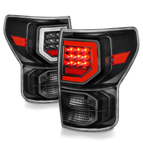 Feux arrière à LED Anzo 07-11 Toyota Tundra avec boîtier noir et lentille transparente G2 (avec barres lumineuses C)