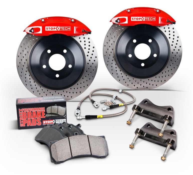 Kit de freins avant StopTech 2015 Ford Mustang GT Étriers ST-60 bleus 380 x 34 mm Rotors fendus 1 pièce