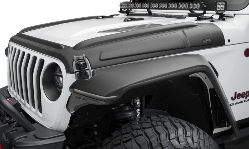 Bushwacker 07-18 Jeep Wrangler JK/JKU Trail Armor Hood Armor (ensemble de 3 pièces) - Tex. Noir