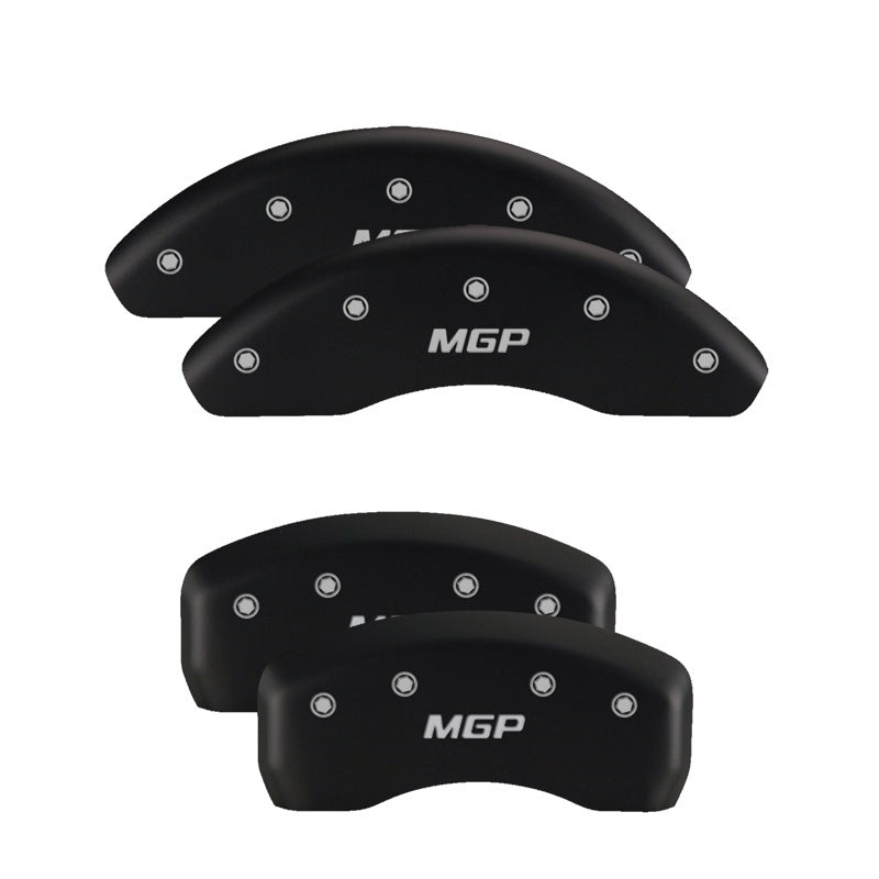 MGP 4 Caliper Covers Engraved Front & Rear Oval logo/Ford Black finish silver ch