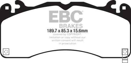 Plaquettes de frein avant EBC 15+ Ford Mustang 5.0 Performance Pkg Yellowstuff