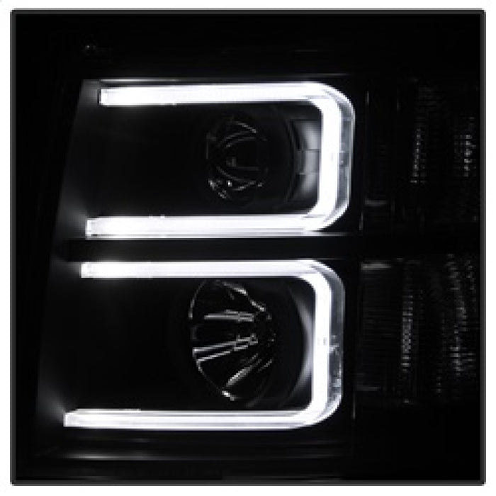 Phares de projecteur Xtune Chevy Silverado 1500/2500/3500 07-13 Noir PRO-JH-CS07-LED-BK