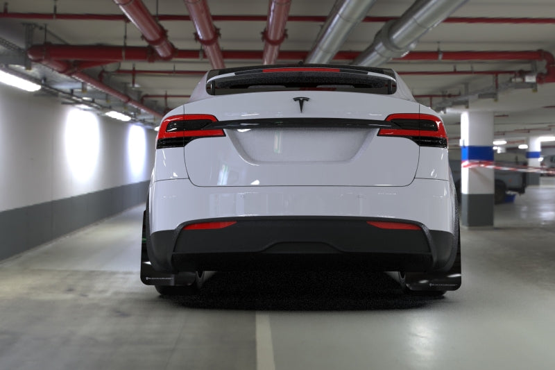 Garde-boue Rally Armor 2022 Tesla Model X/X Plaid Black UR - Logo noir métallisé