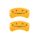MGP 4 Caliper Covers Engraved Front & Rear Style 2/Chrysler Wing Yellow finish black ch