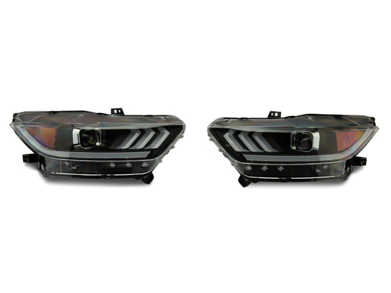 Phares de projecteur Raxiom 15-17 Ford Mustang Ampoules HID OEM - Boîtier noir (lentille transparente)