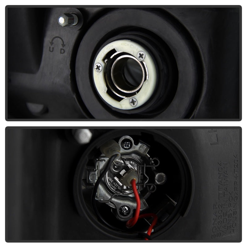 Phares de projecteur LED Halo LED Blk pour Nissan Titan 04-14/Armada 04-07 Spyder PRO-YD-NTI04-HL-BK