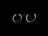 ANZO 1992-1998 BMW Série 3 E36 Phares de projecteur avec halo noir G2 1 pièce