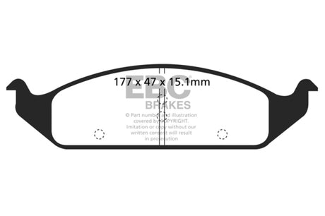 Plaquettes de frein avant EBC Ultimax2 pour Chrysler Cirrus 2.4 (roues de 14 pouces) 95-97
