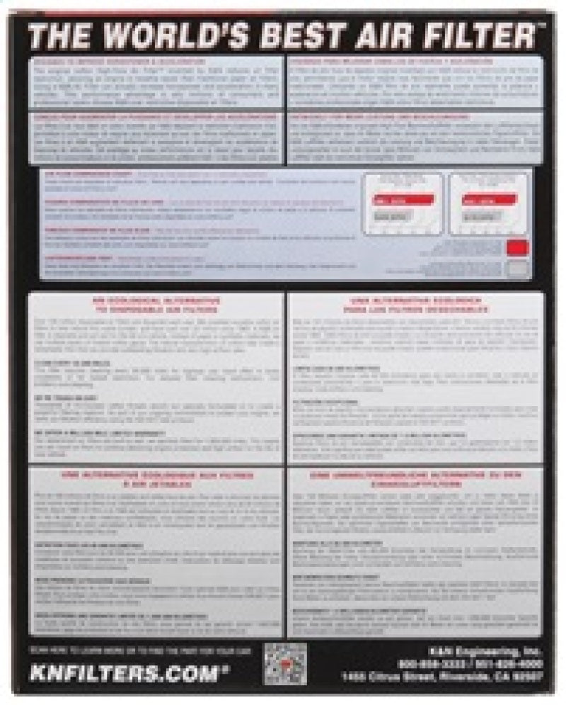 Filtre à air de rechange K&amp;N 00-06 Kawasaki ZX12R Ninja (2 par boîte)