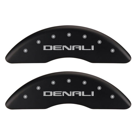 Couvre-étriers MGP 4 gravés avant et arrière, finition rouge Denali argent ch
