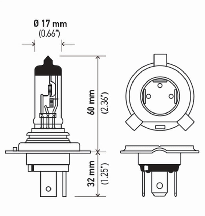 Hella Bulb 9003/Hb2 12V 60/55W P43T T46 Sb