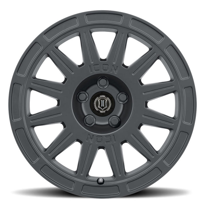 ICON Ricochet 15x7 5x100 15mm Offset 4.6in BS 56.1mm Bore Satin Black Wheel