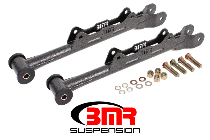 BMR 10-15 5th Gen Camaro Chrome Moly Non-Adj. Rear Lower Control Arms (Delrin) - Black Hammertone BMR Suspension