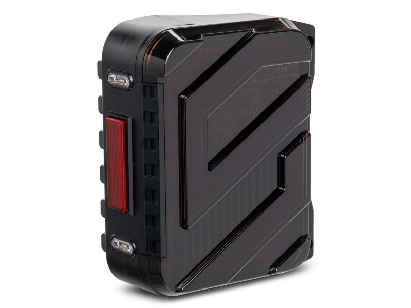 Feux arrière à LED Raxiom 07-18 Jeep Wrangler JK Axial Series Trident - Boîtier noir (lentille fumée)