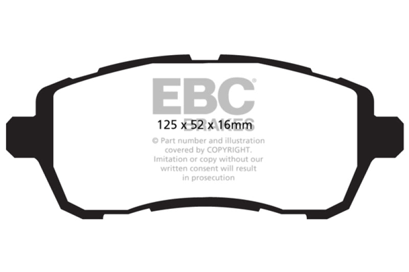 Plaquettes de frein avant Greenstuff EBC 10+ Ford Fiesta 1.6 (POUR NON ST/NON TURBO)